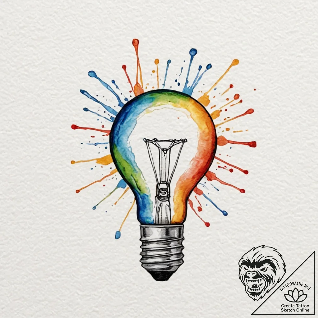 A macro photograph of the filament inside a g... - tattoo sketch (№1752923748_0, 19.07.2025 11:15) — tattoovalue.net