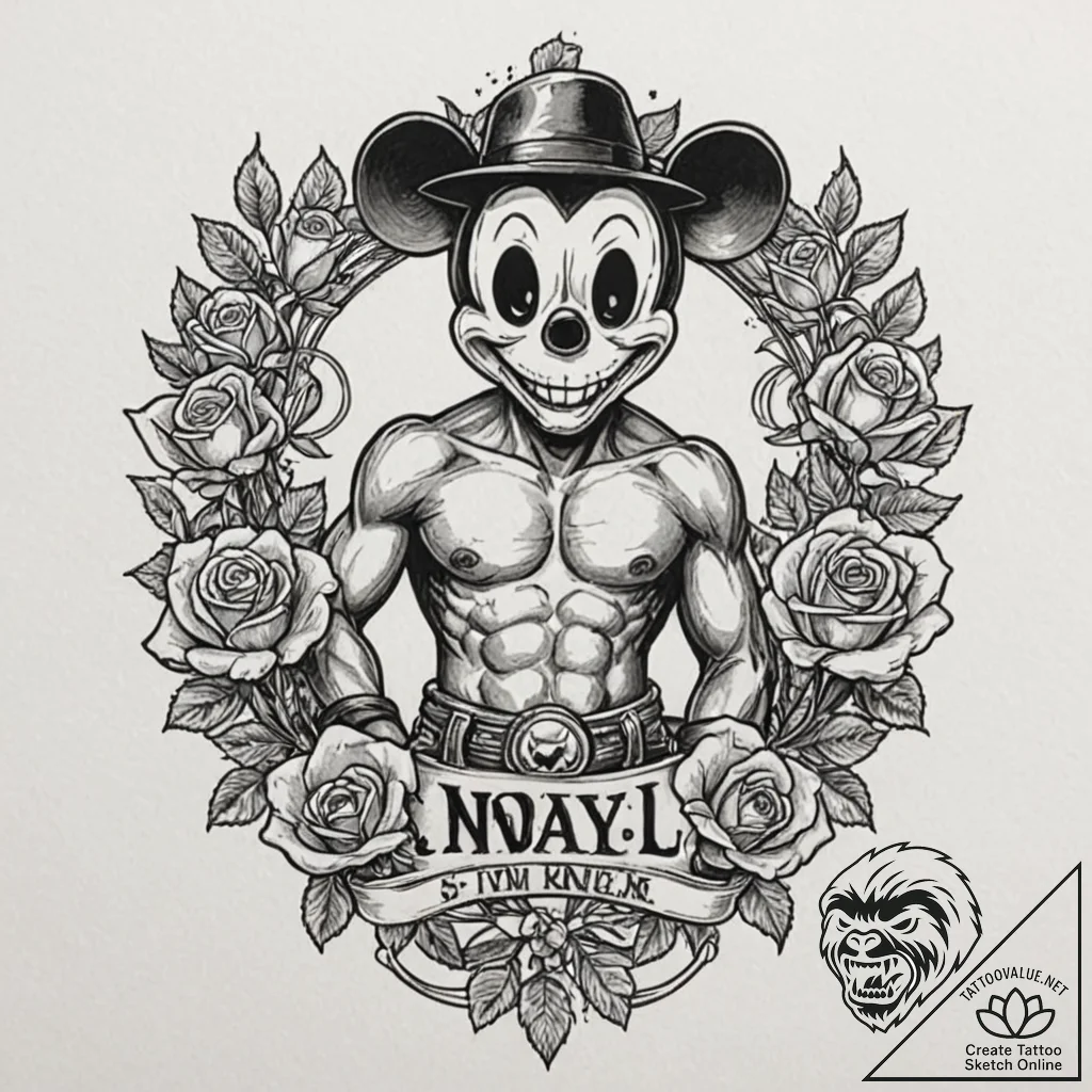A graphic novel style tattoo of mickey o'neil... - tattoo sketch (№1752924329_0, 19.07.2025 11:25) — tattoovalue.net