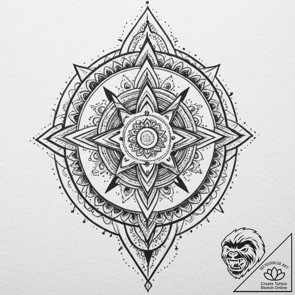 Amulet symbol, tattoo flash sheet design, on... - tattoo sketch (№1752924412_0, 19.07.2025 11:26) — tattoovalue.net