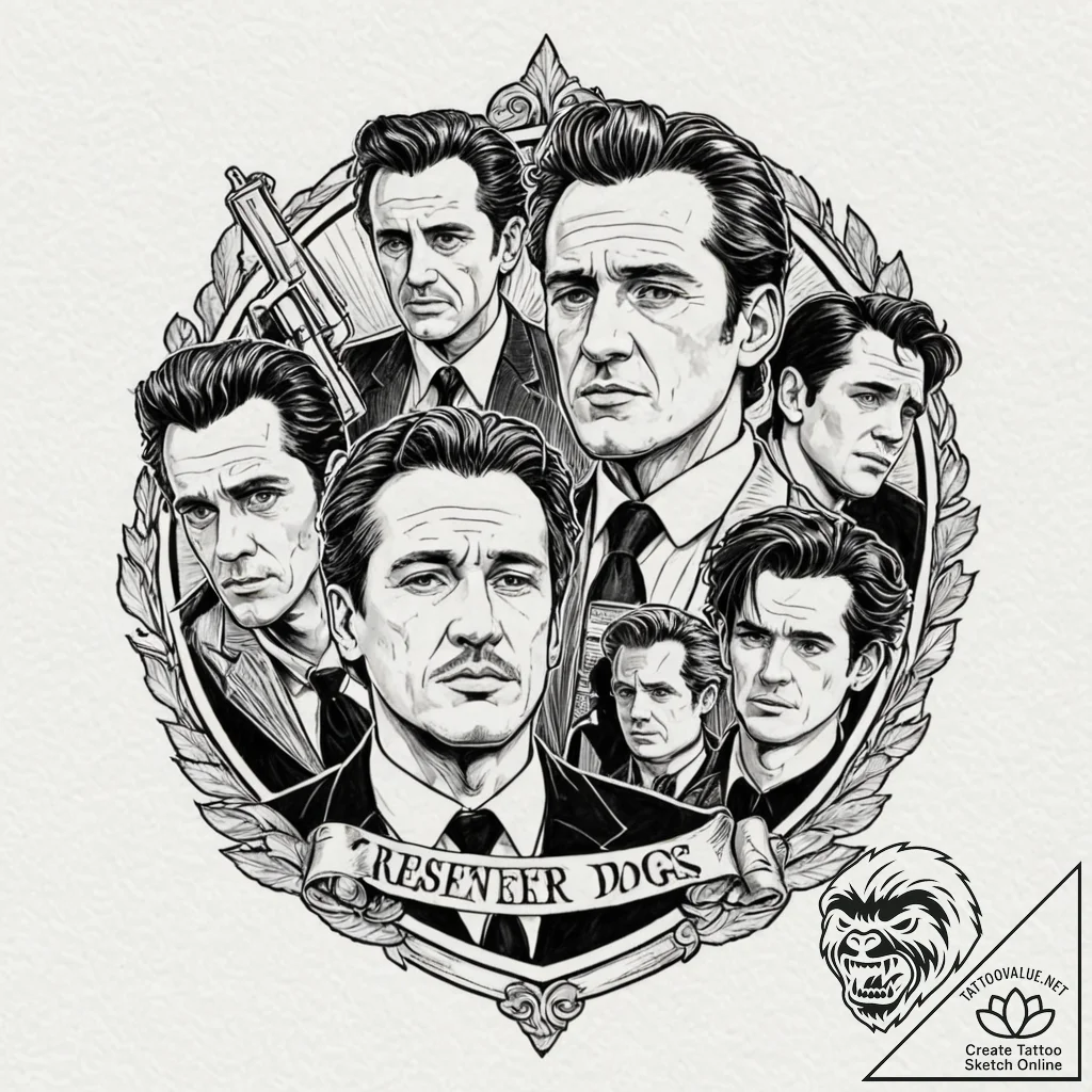 A sketch of the "ear" scene from reservoir do... - tattoo sketch (№1752924661_0, 19.07.2025 11:31) — tattoovalue.net