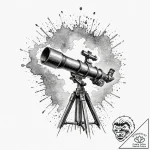 Tattoo design a sturdy, old-fashioned telesco… – tattoo sketch (№1752925075_0, 19.07.2025 11:37) — tattoovalue.net