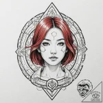 A trash polka portrait of the main character… – tattoo sketch (№1752925242_0, 19.07.2025 11:40) — tattoovalue.net