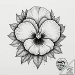 Pansy, artistic tattoo sketch, on a clean whi… – tattoo sketch (№1752925484_0, 19.07.2025 11:44) — tattoovalue.net