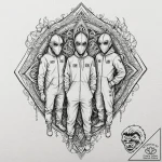 A sketch of the guards in their pink jumpsuit… – tattoo sketch (№1752925939_0, 19.07.2025 11:52) — tattoovalue.net