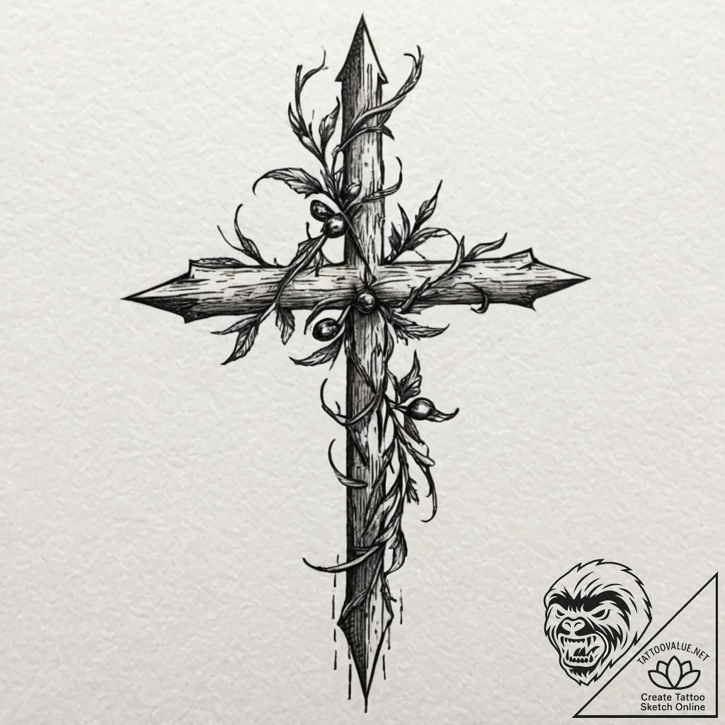 Blackthorn, tattoo line art, sketch tattoo st... - tattoo sketch (№1752926092_0, 19.07.2025 11:54) — tattoovalue.net