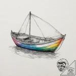 A watercolor sketch of the paper boat from ro… – tattoo sketch (№1752926475_0, 19.07.2025 12:01) — tattoovalue.net