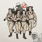 A sketch of the main characters from ghostbus… – tattoo sketch (№1752926858_0, 19.07.2025 12:07) — tattoovalue.net