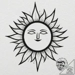 Black sun (symbol), tattoo drawing outline, o… – tattoo sketch (№1752927010_0, 19.07.2025 12:10) — tattoovalue.net