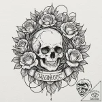 Tattoo design a cluster of thorny vines wrapp… – tattoo sketch (№1752927244_0, 19.07.2025 12:14) — tattoovalue.net
