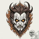 A graphic novel portrait of a terrifying noon… – tattoo sketch (№1752927398_0, 19.07.2025 12:16) — tattoovalue.net