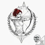 Tattoo sketch a sagittarius archer, minimalis… – tattoo sketch (№1752927777_0, 19.07.2025 12:22) — tattoovalue.net