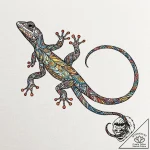A close-up of a gecko’s foot on a glass surfa… – tattoo sketch (№1752927853_0, 19.07.2025 12:24) — tattoovalue.net