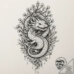 Tattoo sketch a gnarled, ancient oak tree wit… – tattoo sketch (№1752928236_0, 19.07.2025 12:30) — tattoovalue.net