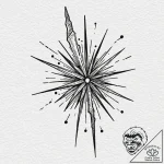 A linework tattoo of a simple magic wand with… – tattoo sketch (№1752928312_0, 19.07.2025 12:31) — tattoovalue.net