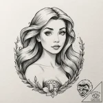 A watercolor sketch of ariel from the little… – tattoo sketch (№1752928773_0, 19.07.2025 12:39) — tattoovalue.net