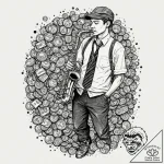 A gritty, black and white photo of a subway m… – tattoo sketch (№1752928927_0, 19.07.2025 12:42) — tattoovalue.net