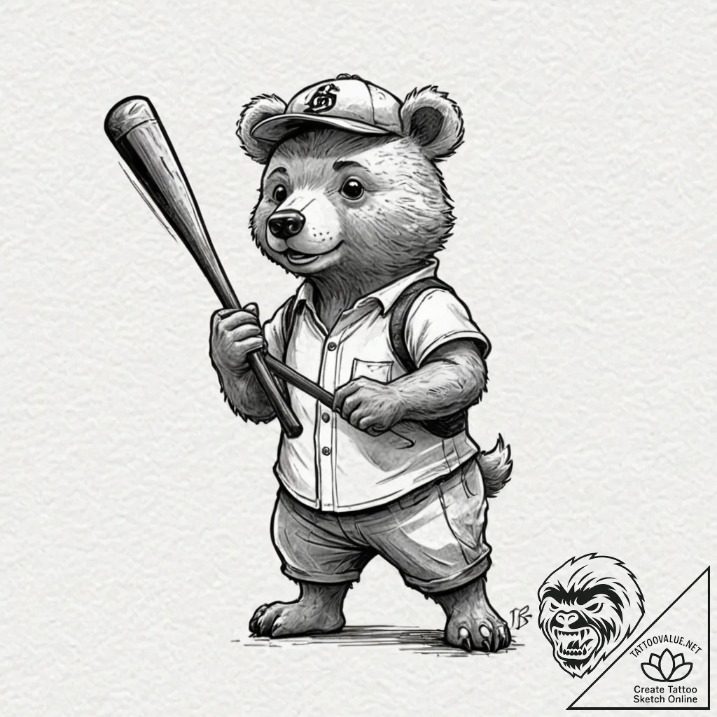 A trash polka composition of the bear jew fro... - tattoo sketch (№1752929003_0, 19.07.2025 12:43) — tattoovalue.net