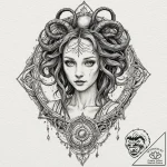 A linework design of the labyrinth from pan’s… – tattoo sketch (№1752929614_0, 19.07.2025 12:53) — tattoovalue.net