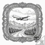 The view of a runway from an airplane’s windo… – tattoo sketch (№1752929767_0, 19.07.2025 12:56) — tattoovalue.net