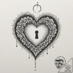 Tattoo sketch a heart with a keyhole, and a s… – tattoo sketch (№1752929997_0, 19.07.2025 12:59) — tattoovalue.net