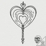 Tattoo design a scepter with a heart at its t… – tattoo sketch (№1752930073_0, 19.07.2025 13:01) — tattoovalue.net
