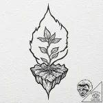 Tattoo sketch a small sprout emerging from cr… – tattoo sketch (№1752930651_0, 19.07.2025 13:10) — tattoovalue.net