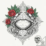 Tattoo design a cancer crab, its shell openin… – tattoo sketch (№1752930737_0, 19.07.2025 13:12) — tattoovalue.net