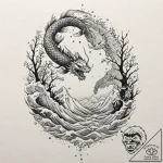 Tattoo sketch: a scene of marzanna commanding… – tattoo sketch (№1752930907_0, 19.07.2025 13:15) — tattoovalue.net
