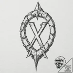 52. tattoo sketch: a raw, hand-poked style ru… – tattoo sketch (№1752931578_0, 19.07.2025 13:26) — tattoovalue.net