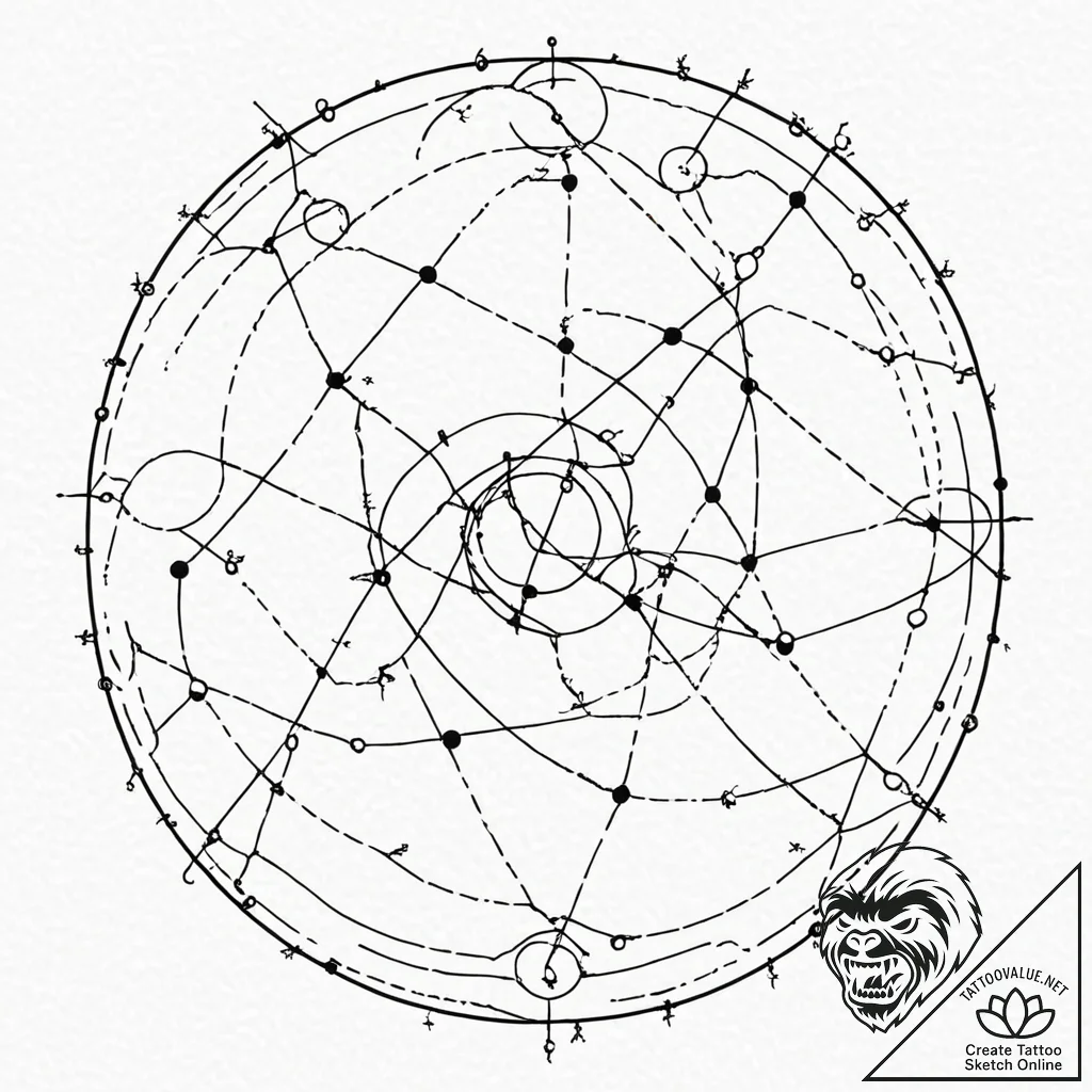 Tattoo design a fine line rendering of a comp... - tattoo sketch (№1752931661_0, 19.07.2025 13:27) — tattoovalue.net