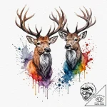 Tattoo design a pair of majestic stags or doe… – tattoo sketch (№1752932322_0, 19.07.2025 13:38) — tattoovalue.net