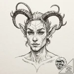 A sketch of the faun, both charming and frigh… – tattoo sketch (№1752932405_0, 19.07.2025 13:40) — tattoovalue.net