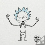 A trash polka sketch of mr. meeseeks from ric… – tattoo sketch (№1752932487_0, 19.07.2025 13:41) — tattoovalue.net