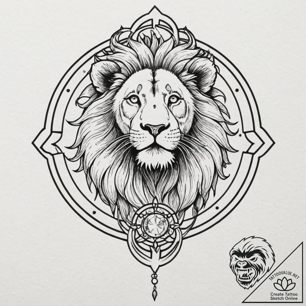 Tattoo sketch a zodiac animal (e.g., a lion)... - tattoo sketch (№1752932819_0, 19.07.2025 13:46) — tattoovalue.net