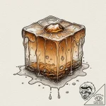 A close-up of a melting ice cube., concept ar… – tattoo sketch (№1752933427_0, 19.07.2025 13:57) — tattoovalue.net