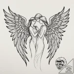 Tattoo sketch an angel’s wing on each partner… – tattoo sketch (№1752934159_0, 19.07.2025 14:09) — tattoovalue.net