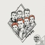 A sketch of the main characters from trainspo… – tattoo sketch (№1752934324_0, 19.07.2025 14:12) — tattoovalue.net