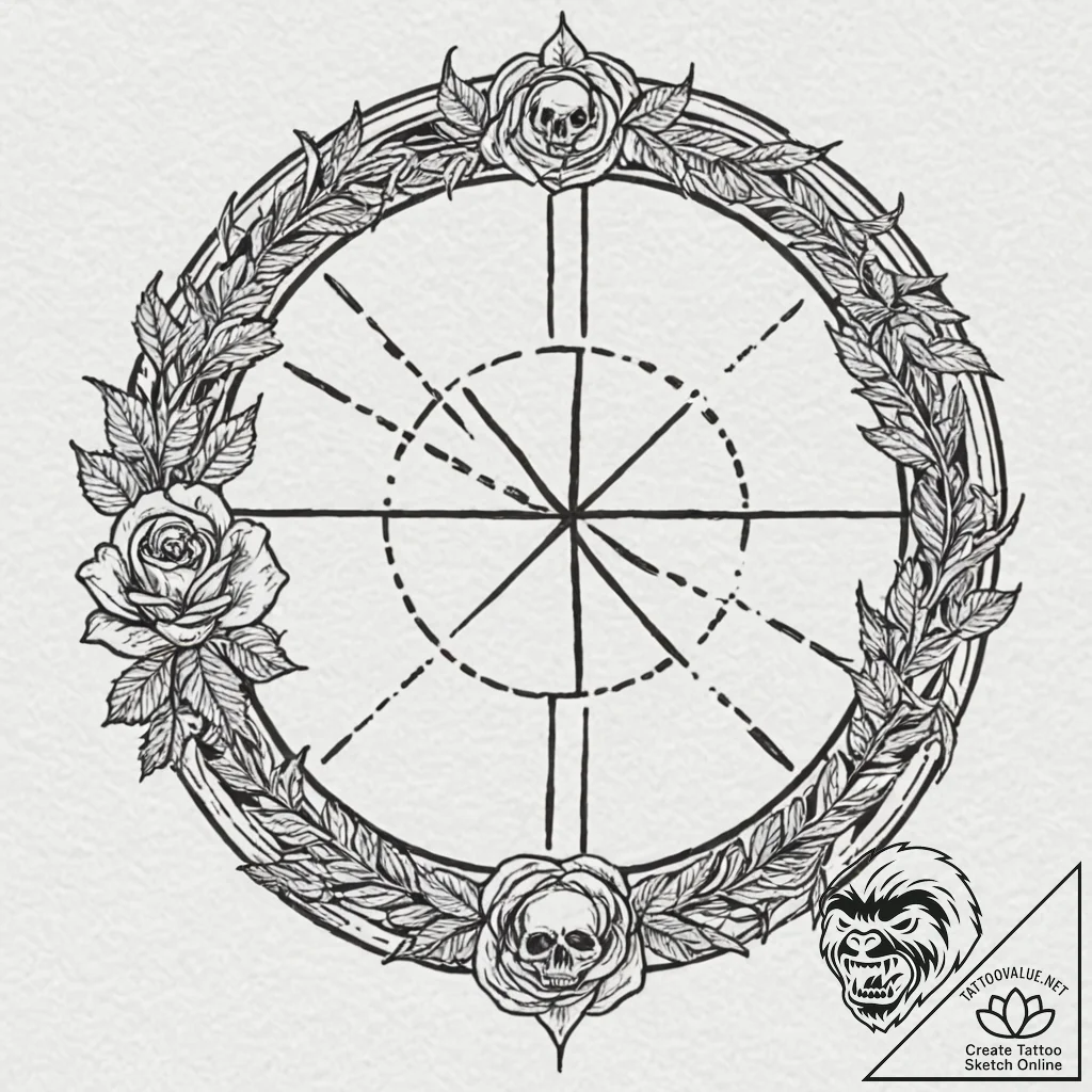48. tattoo sketch: a runic circle or bindrune... - tattoo sketch (№1752934408_0, 19.07.2025 14:13) — tattoovalue.net