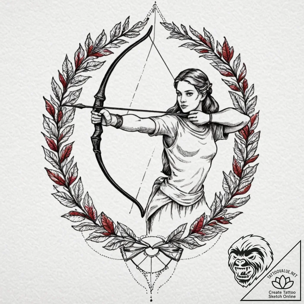 Tattoo sketch a sagittarius archer with a bow... - tattoo sketch (№1752934573_0, 19.07.2025 14:16) — tattoovalue.net