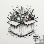 A graphic novel panel from se7en, “what’s in… – tattoo sketch (№1752934737_0, 19.07.2025 14:18) — tattoovalue.net