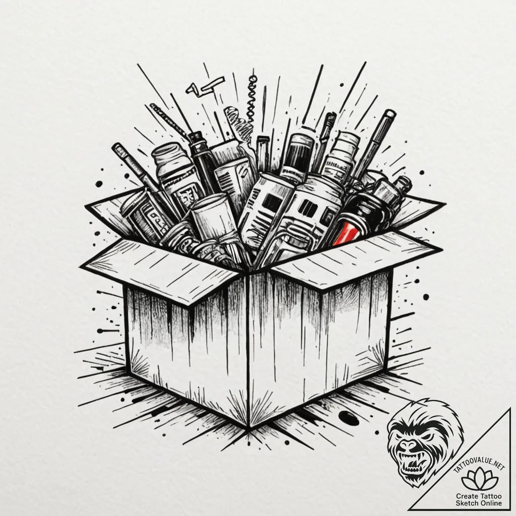A graphic novel panel from se7en, "what's in... - tattoo sketch (№1752934737_0, 19.07.2025 14:18) — tattoovalue.net