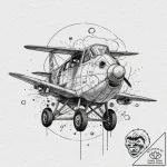 A graphic novel panel of porco rosso, the pig… – tattoo sketch (№1752935567_0, 19.07.2025 14:32) — tattoovalue.net