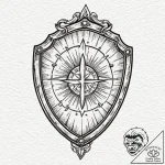 Tattoo design a weathered medieval shield bea… – tattoo sketch (№1752935983_0, 19.07.2025 14:39) — tattoovalue.net