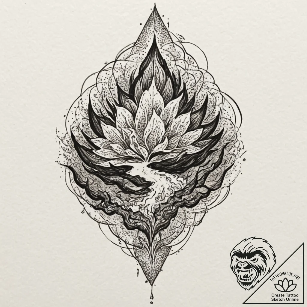 Tattoo sketch an abstract representation of r... - tattoo sketch (№1752936232_0, 19.07.2025 14:43) — tattoovalue.net