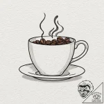 Tattoo sketch a ‘coffee cup’ on one, a ‘coffe… – tattoo sketch (№1752936314_0, 19.07.2025 14:45) — tattoovalue.net