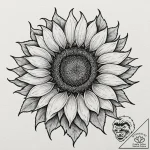 Tattoo sketch a sunflower following the path… – tattoo sketch (№1752936979_0, 19.07.2025 14:56) — tattoovalue.net