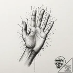Tattoo design a delicate hand reaching out to… – tattoo sketch (№1752937228_0, 19.07.2025 15:00) — tattoovalue.net