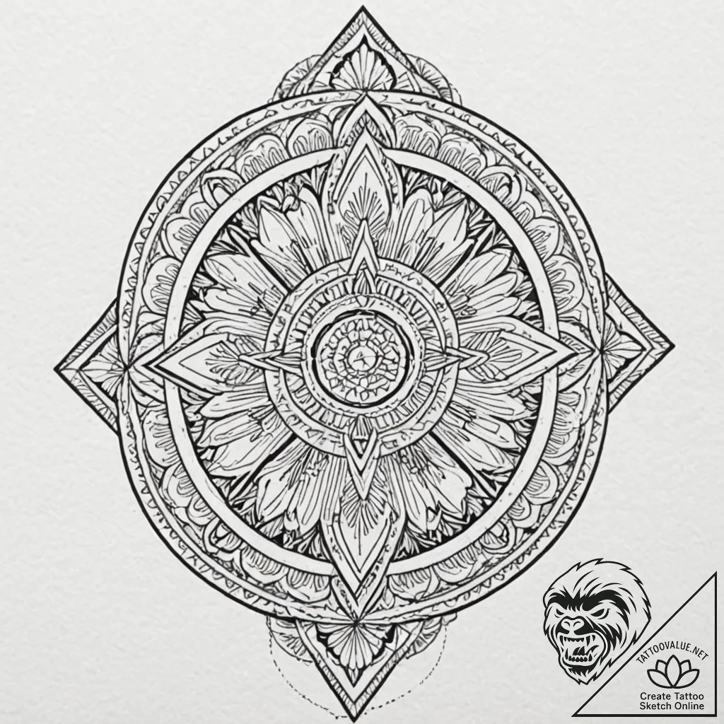 Tattoo sketch an abstract arrow design, sharp... - tattoo sketch (№1752937393_0, 19.07.2025 15:03) — tattoovalue.net