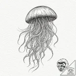 Tattoo sketch a delicate, ethereal jellyfish… – tattoo sketch (№1752937891_0, 19.07.2025 15:11) — tattoovalue.net