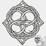 Tattoo design a symbol of unbreakable knotwor… – tattoo sketch (№1752938057_0, 19.07.2025 15:14) — tattoovalue.net